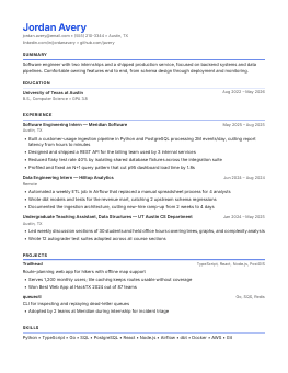 Accent résumé template preview