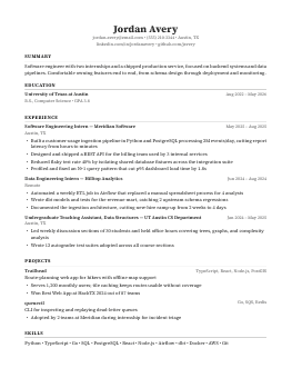 Classic résumé template preview